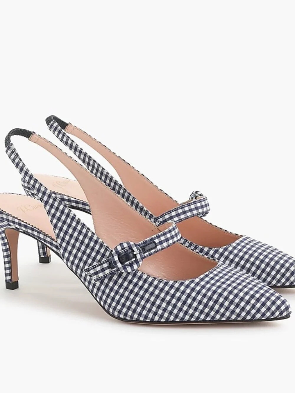 J.Crew Strappy slingback pumps in gingham size 7 NWB